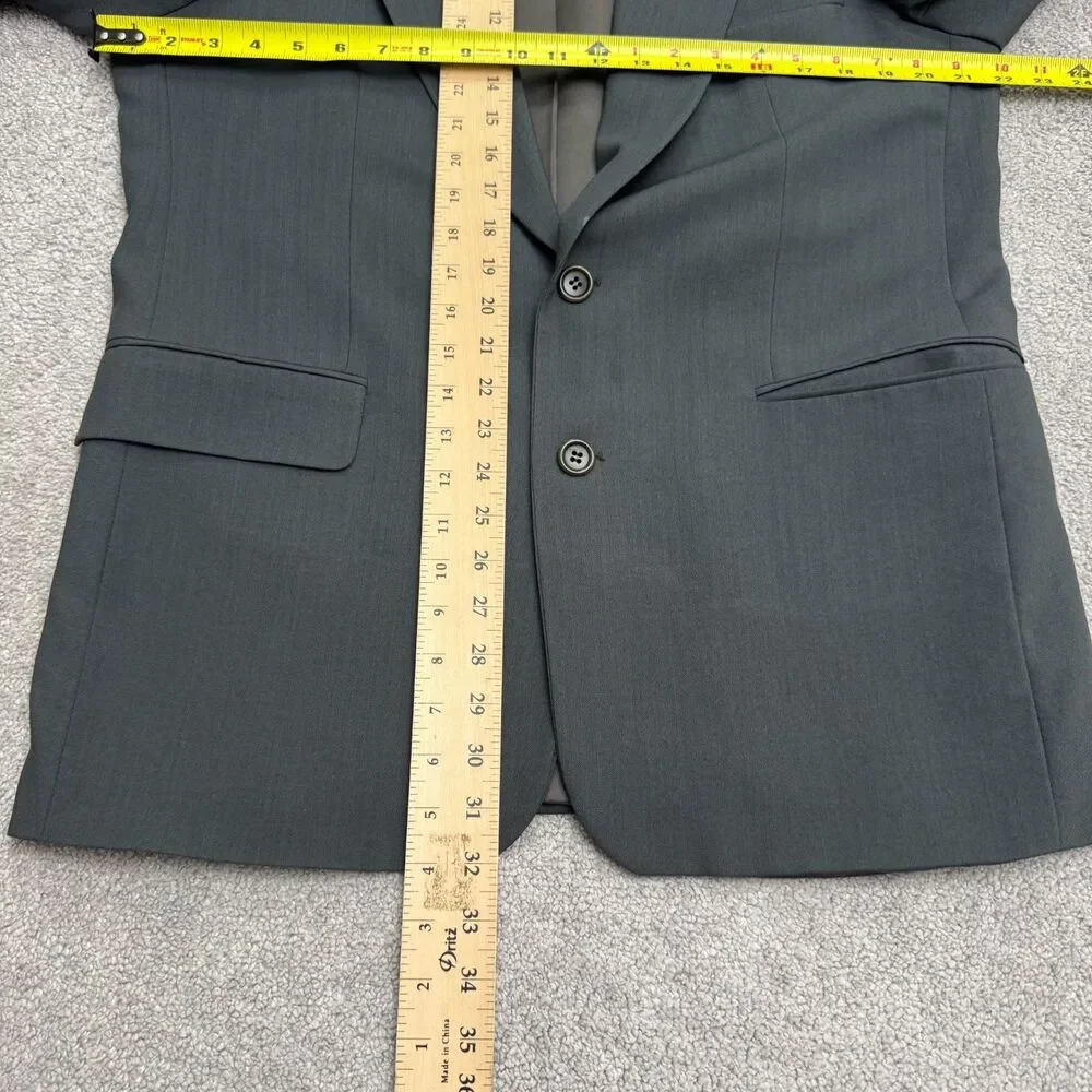Vintage Hugo Boss Two Button Suit Jacket Men 38R Green 100% Wool USA Made Blazer